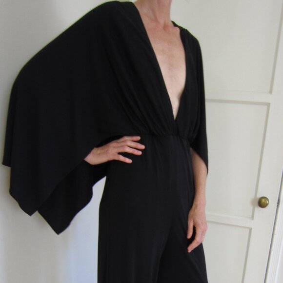 NWT HALSTON Black Cape Jumpsuit Sz 10 Classy - Picture 4 of 16